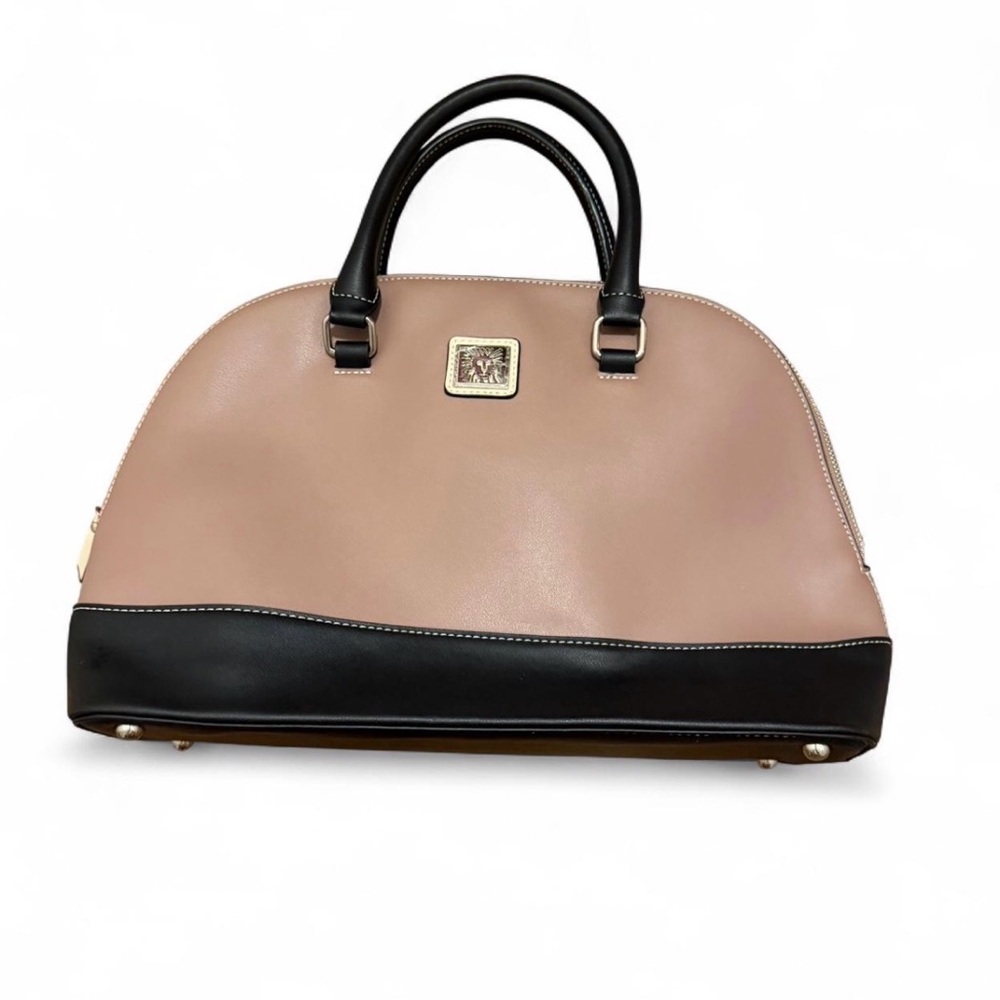 Anne Klein Dome Satchel Bag, Mauve, Beige, Black